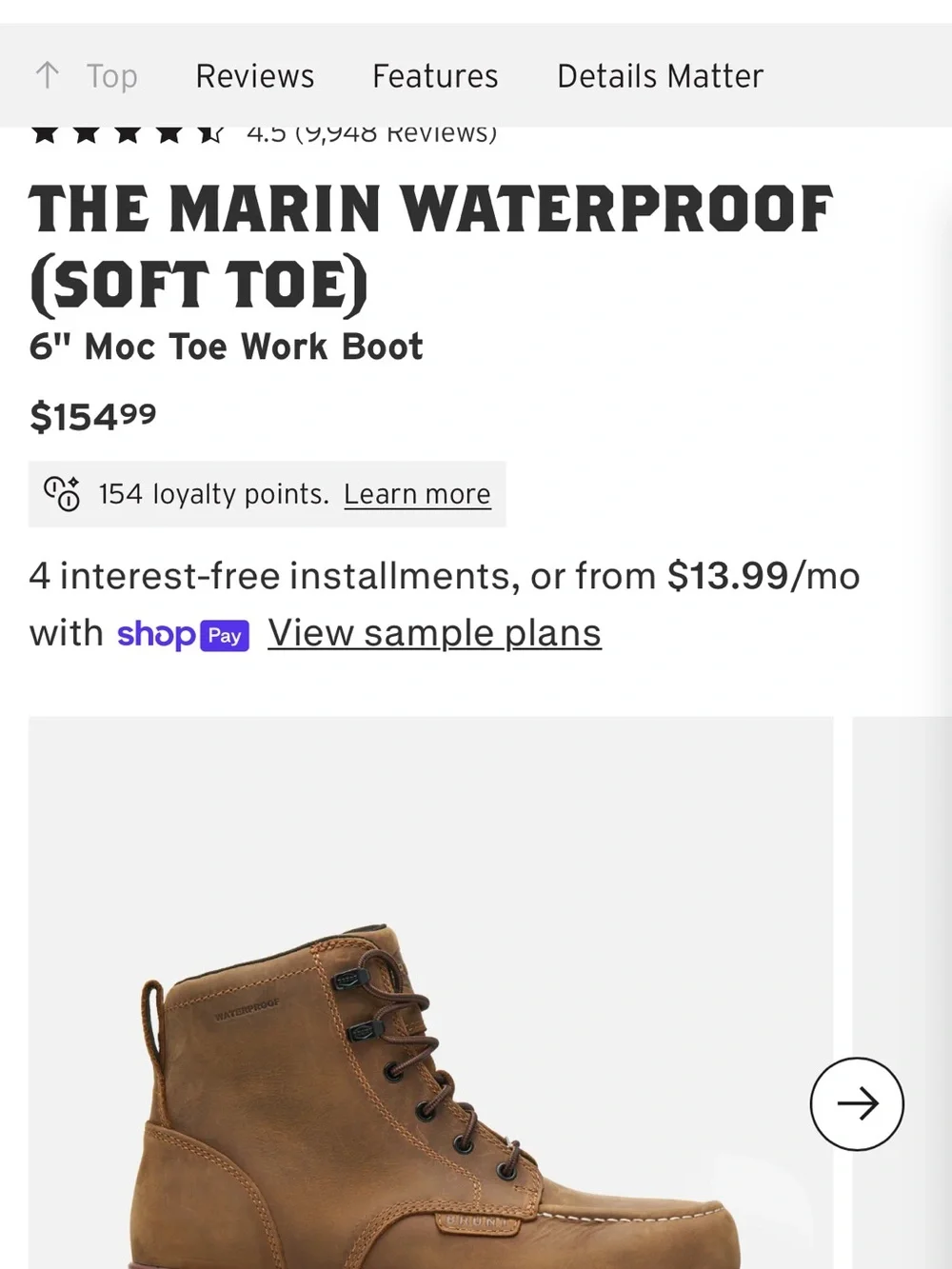 The Marin Waterproof Moc Toe Work Boot - Brown